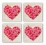 Hermia Set de 4 Posavasos de Piedra Natural Multicolor